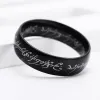 Moda Erkekler 316L Titanyum Steel Lord The Rings Klasik Lüks Tasarımcı Çift Unisex'in Band Ring Düğün Takı Moda Aksesuarları Hediyeler Asla Solmaz Boyut 7-12