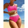 Maillots de bain pour femmes 2024 Sexy taille haute maillot de bain patchwork femmes bikini beachwear maillot de bain grunge esthétique micro biquine femme