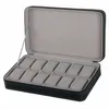 Watch Boxes & Cases Box 6 10 12slots PU Leather Jewelry Case Elegant Wrist Present Gift Display Storage Organizer Holder Gray248a