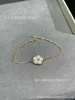 Designer halsband Vancf halsband lyxig diamant agat 18k guld plommon blommor halsband v guld ny vit fritillaria fyra bladgräsarmband nyckelpiga live röda smycken