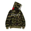 Designer Hommes Femmes Sweat à capuche Modèle de requin populaire Sportwear Camouflage Zip Sweats à capuche Veste surdimensionnée Athleisure