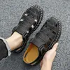 Voor 91 echte sandalen sandaalleer mannen rond teen lichtgewicht comfortabele trendy all-match ademende mode niet-slip schoenen zomer Main 742 comtable