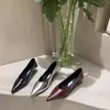 Kledingschoenen Modemerk Lage hakken Pompen Dames Vrouwelijke puntschoen Slip-on Ondiep Damesfeest Goud Zilver