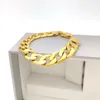 Mens women's Bracelet Curb Cuban Link Chain 12mm 8inch Fine 18ct THAI BAHT G F Gold Italian 24K Connect Yellow Solid220C