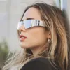 Óculos de sol punk do futuro do designer de moda para homens e mulheres, esportivos e tecnológicos, elegantes e rápidos, com lentes integradas, sem óculos decorativos de marca