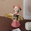 Dekorativa föremål Figurer Nordiska ljus Luxury Bubble Girl Statue Home Worker Jewelry Living Room Entryway Nyckel Förvaringsfack Ornament Heminredning Skulptur T2403