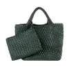ネオプレン織りバッグカスタマイズされた2サイズのデザイナー/豪華な防水ハンドバッグビーチ編み手作りのトート織り