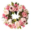 Couronnes artificielles de pivoines de fleurs décoratives, guirlande de Simulation de qualité parfaite pour mariage