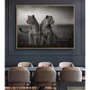 Paintings Black And White African Lion Wild Animal Posters Prints Landscape Canvas Painting Art Nature Wall Picture For Living Room4 Dh0Yu