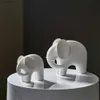 Decorative Objects Figurines Home Decor Creative Elephant Figurine Modern Simple Living Room Table Ornament Office Cabinet Accessories Resin Animal Crafts T2403