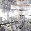 4 layer Acrylic Flower Arrangement Bracket Center Decoration Flower Rack with Crystal Pendant stand Suitable for Anniversary Hotel Home Decor