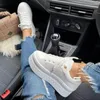 Casual Shoes 2024 Autumn Fashion Sneakers Tennis White Running Platform Women's Lace Up Wedges Leather Vulcanized Zapatillas Mujer