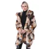 Fox nouveau manteau de fourrure de Haining de couleur contrastée coupe ajustée pour jeunes femmes 314414