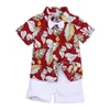 Zestawy odzieży 2 Summer Summer Baby Boy Fits Fashion Casual Cotton Beach T-Shirt Shorts Kids Butique Ubrania dla dzieci