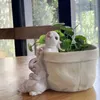 Planters Pots Creative Flowerpot Balcony Garden Simulation Lovely Rabbit Garden Gardening Plant Decoration Landscaping Small Animals Potted T240309