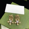 Boucles d'oreilles lettre classique goujons charme rétro boucles d'oreilles de créateur femmes boucles d'oreilles bijoux avec boîte-cadeau pour fête anniversaire 985266J