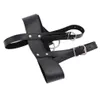 head suspension harness restraints strap for fetish play bdsm bondage gear trainer faux leather black BX21636986489521870