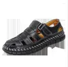 Sandalen Schuhe 442 Leder Casual Echt für Männer Hohe Qualität Klassische Sommer Outdoor Walking Sneakers Atmungsaktiv 524