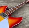 Niestandardowe 12 stringów pół pustej gitary elektrycznej, gitara elektryczna 360 z mini humbucker pickupów, gitara kolorów wiśniowych, podwójne podnośniki wejściowe