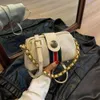 Tienda Bolsas de lujo Venta al por mayor y al por menor Bolsa de letras de cadena para mujer 2024 Nueva moda Versátil Lona Crossbody Gran capacidad Silla de montar Solo hombro