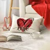 Pillow Case Valentines Day Heart shaped Throw Cover 30X50cm Cushion Cover Sofa Decoration Linen Waist Cover T240309