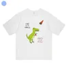 T-shirt femme porte-clés longes deux fois coréen Im Nayeon Yoo JeongYeon même t-shirts à manches courtes femmes été lâche dinosaure chat demi manches coton imprimé J240309