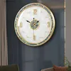 Wall Clocks Brass Wall Clock Watch Abalone Shell Modern luxury Home Living Room Corner Copper Silent Clocks Interior Art Design Decorations T240309