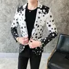 Star Print Slim Fit Blazers Hommes Club Robe Marié Smoking Hommes Formel De Mariage Costume De Bal Veste Marque Costume Homme 240306