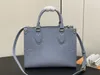 M46840 Kleine Handtasche Top Qualität Neue Damen Tasche Rindsleder Geprägt Blau Umhängetasche Handtasche