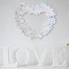 Decoratieve bloemen 30 cm muurhangende hartkrans creatieve hartvormige slinger PET-hangers paar Valentijn cadeau