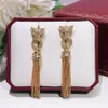 패션 성격 Domineering Street Style Tassels Leopard Earrings Party 고품질 여성 Return265b