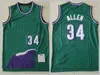 Mężczyźni retro koszykówka Ray Allen Jersey 20 Vintage Kevin Garnett 5 Patrick Ewing 33 Paul Pierce 34 Zielony biały czarny fioletowy niebieski zespół kolorowy sport