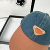 Mens Designer denim hink hatt för män kvinnor färgglada triangel märke bokstav boll kepsar 4 säsonger justerbara lyxsporter svart grå baseball hattar mössa bindande solhattar