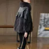 Läder för kvinnors 2023 vinter ny koreansk version pu imitation räv päls med medellängd tjock haining päls 955159