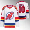 13 Nico Hischier NY Jack Hughes Devils Jersey Jesper Bratt Luke Hughes Jake Allen Dawson Mercer Alexander Holtz Nathan Bastian Dougie Hamilton John Marino