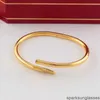 Love Gold Bracelet nail bracelet Designer Bangles for Women Mens Stainless Steel Alloy Armband Pulsera Pulseras Plated Gold Silver Rose Jewelry Diamond Bracelets
