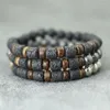 Charm Armband 2024 Natural Volcanic Rock Armband för män Meditation Coconut Bead Braslet Leisure Accessories Gifts pojkvän Pulseria