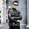 Men's Suits Winter Fashion Cowhide Jacket Genuine Leather Clothes Male Plus Size Stand Collar Coats Men Pocket Motorcycle Outwear