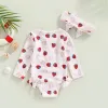 Maillots de bain mababy 6M3Y nouveau-né infantile enfant en bas âge bébé fille maillot de bain à manches longues volants fraise maillot de bain imprimé maillot de bain maillots de bain