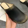 2024 Vintage couleur brossée chaussures d'amour décontractées simples grande tête chaussures simples décontractées tête ronde cuir de veau masqué semelle antidérapante trois couleurs pour pantoufles pour femmes