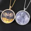 Anpassade smycken Foto Memory Medallions Picture Pendant Neckor Hip Hop Bling smycken Set Cz Cubic Zirconia Diamond Necklace