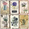 Metal Painting Garden Flower Metal Sign Vintage Poster Iron Plates for Pub Bar Home Wall Decor Retro Decoration Flowers Plaque Tin Signs Gift T240309