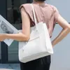 Avondtassen Japan Eenvoudige Stijl Nappaleer Emmer Commuter Draagtas Wit Koeienhuid Dames Handtas Kwaliteit Een Glimlach Schouder211v