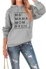 Sweatshirts 2023 Winter New Hoodie Fun MA MAMA Mom Bruh Letter Print Kangaroo Pocket Loose Sweater Versatile Top Women's Clothing