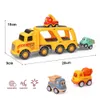 Camión de transporte de fundición a presión, vehículo de ingeniería, mezclador, camión de transporte, juego de juguetes, muñecas educativas para niños, regalo de Navidad 240223