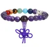 Braccialetti a maglie 21 perline di preghiera Mala con testa di Buddha 7 chakra Bracciale curativo per donna uomo gioielli unisex