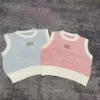 Cropped Women Tank Tops Contrast Color Knitted Singlet Luxury Designer Blouse Singlets