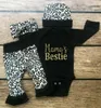 018m yenidoğan 4pcs Toddler Bebek Kız Tesp Tişört Leopar Pantolon Kafa Bandı Kıyafet Kıyafetleri Set28078372275