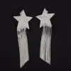 Stilista di marca Star Big Ear Clip Orecchini con nappe in cristallo di diamanti Donne Gioielli di lusso famosi di alta qualità Shine Party
