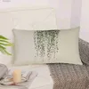 Federa per decorazione pianta verde Fodera per cuscino 30 X50 cm Federa rettangolare in lino Divano per la casa Decorazione per letto T240309